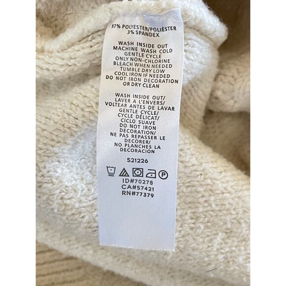 Ann Taylor Cream Sweater Pearl Cable Knit - Picture 4 of 6